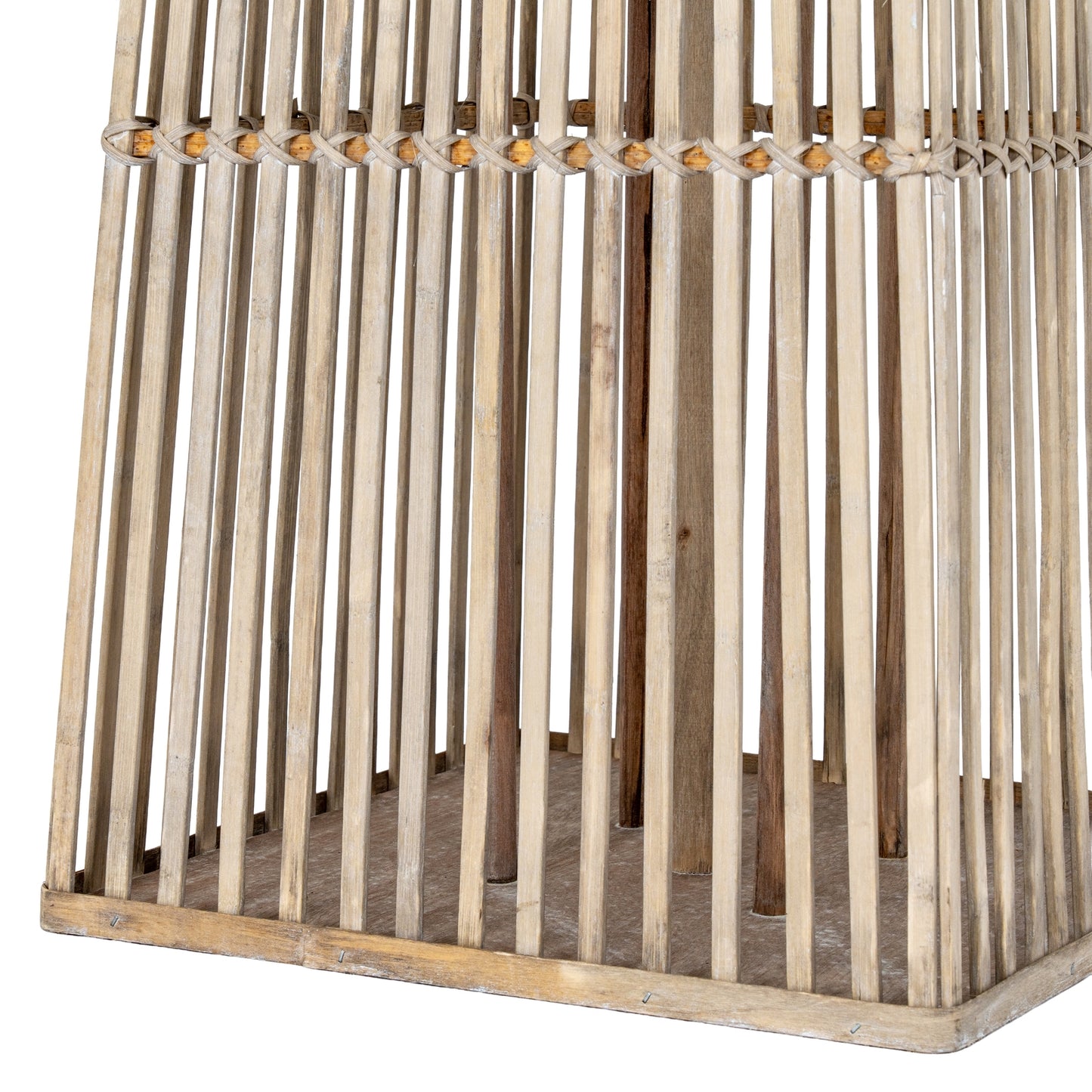 Small Silo Wicker Lantern With Glass Holder