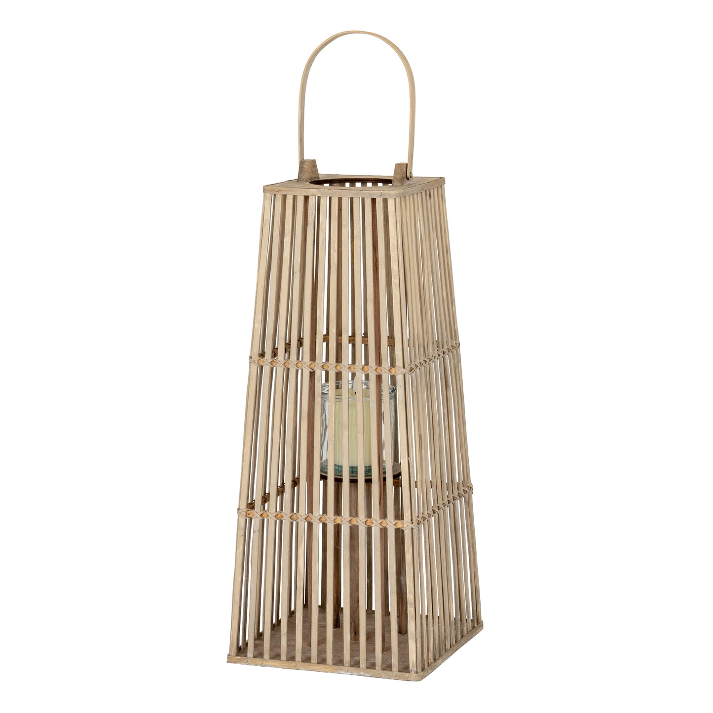 Medium Silo Wicker Lantern With Glass Holder