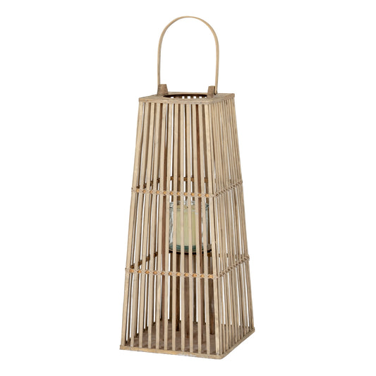 Medium Silo Wicker Lantern With Glass Holder