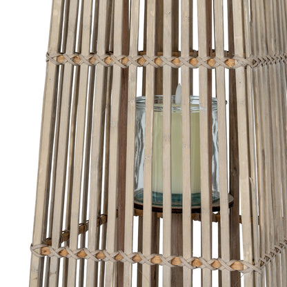Medium Silo Wicker Lantern With Glass Holder