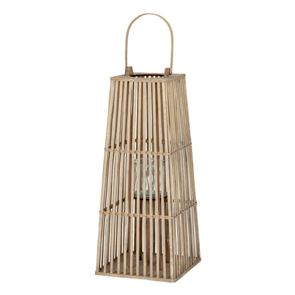 Medium Silo Wicker Lantern With Glass Holder