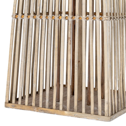 Small Silo Wicker Lantern With Glass Holder