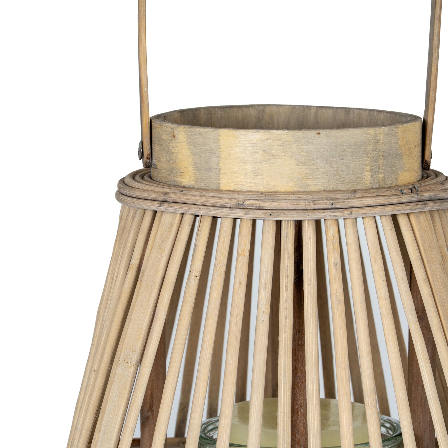 Medium Peardrop Wicker Lantern With Glass Holder