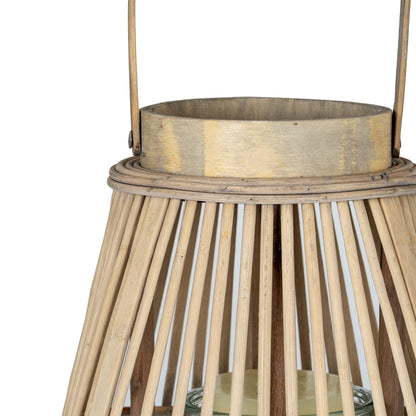 Medium Peardrop Wicker Lantern With Glass Holder